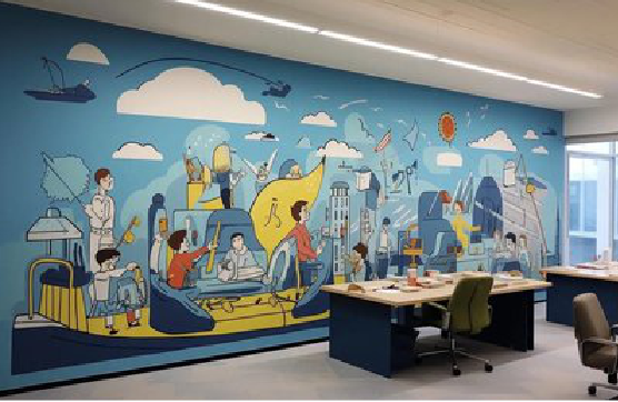 永安办公室墙绘的特点。