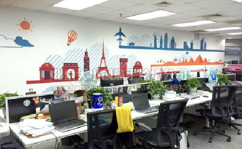 永安教你设计办公室墙绘的方法。